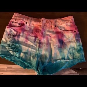 Urban outfitters tie dye jean shorts